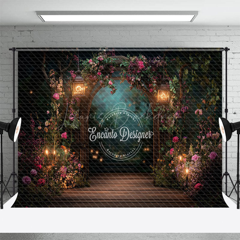 Lofaris Lighted Romantic Floral Arch Plant Wedding Backdrop