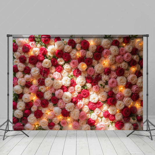 Lofaris Lighted Romantic Floral Wall Wedding Photo Backdrop