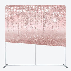Lofaris Lighted Rose Gold Glitter Square Tension Backdrop