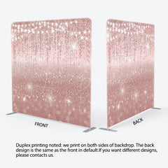 Lofaris Lighted Rose Gold Glitter Square Tension Backdrop