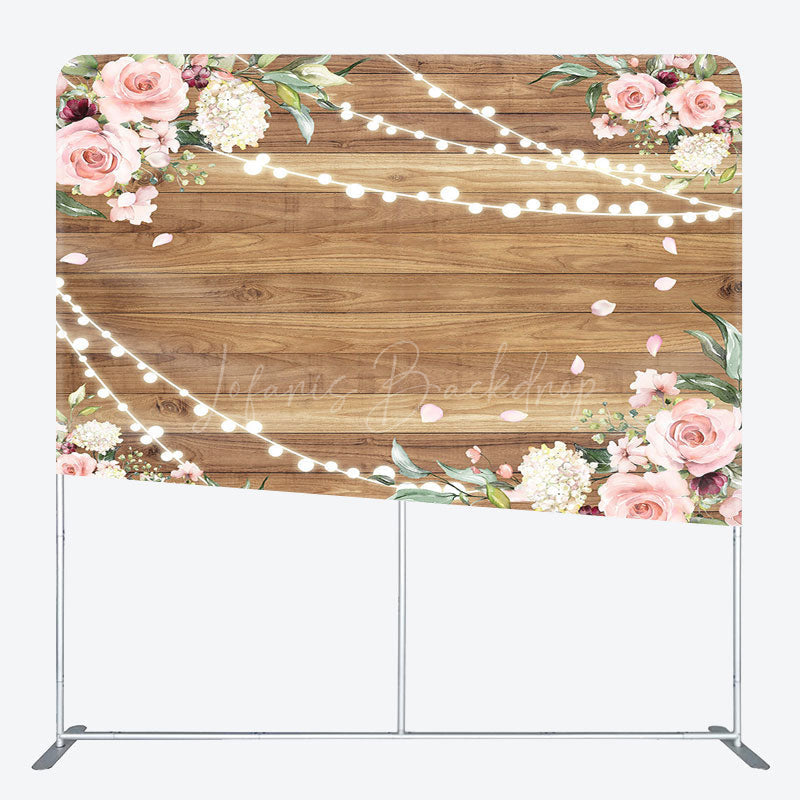 Lofaris Lighted Rose Leaves Wood Wedding Pillow Case Backdrop