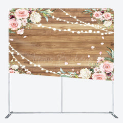 Lofaris Lighted Rose Leaves Wood Wedding Pillow Case Backdrop