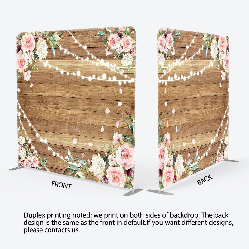 Lofaris Lighted Rose Leaves Wood Wedding Pillow Case Backdrop
