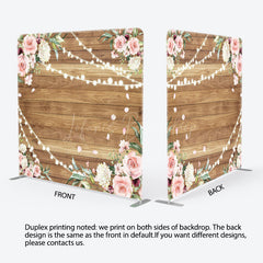 Lofaris Lighted Rose Leaves Wood Wedding Pillow Case Backdrop