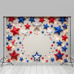 Lofaris Lighted RWB Stars Independence Day Room Set Backdrop