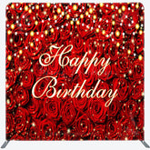 Lofaris Lighted Sparkle Romantic Red Rose Pillow Case Backdrop