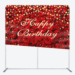 Lofaris Lighted Sparkle Romantic Red Rose Pillow Case Backdrop