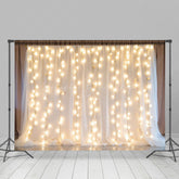 Lofaris Lighted White Chiffon Romantic Wedding Photo Backdrop