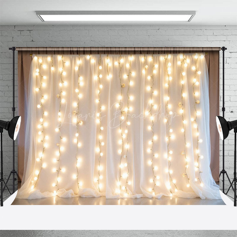 Lofaris Lighted White Chiffon Romantic Wedding Photo Backdrop