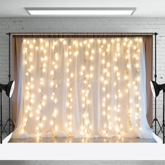 Lofaris Lighted White Chiffon Romantic Wedding Photo Backdrop