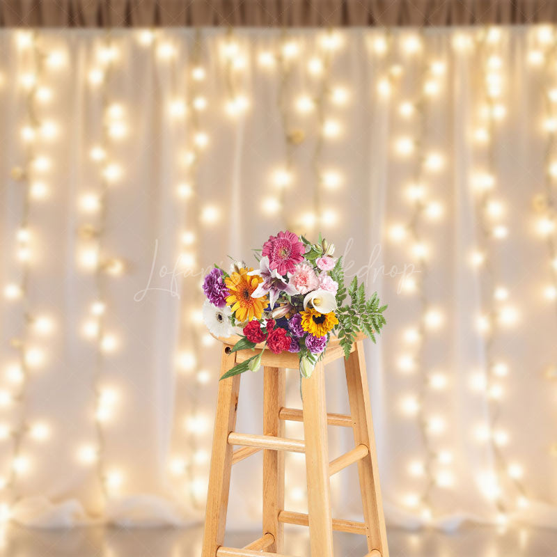 Lofaris Lighted White Chiffon Romantic Wedding Photo Backdrop