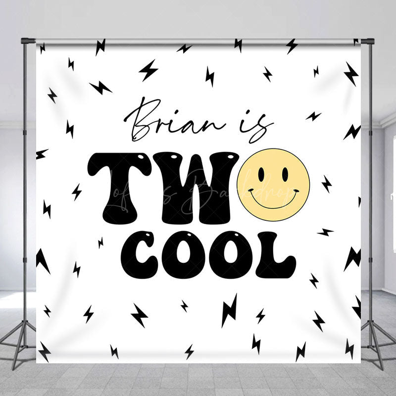 Lofaris Lightning Print Two Cool Custom Name Birthday Backdrop