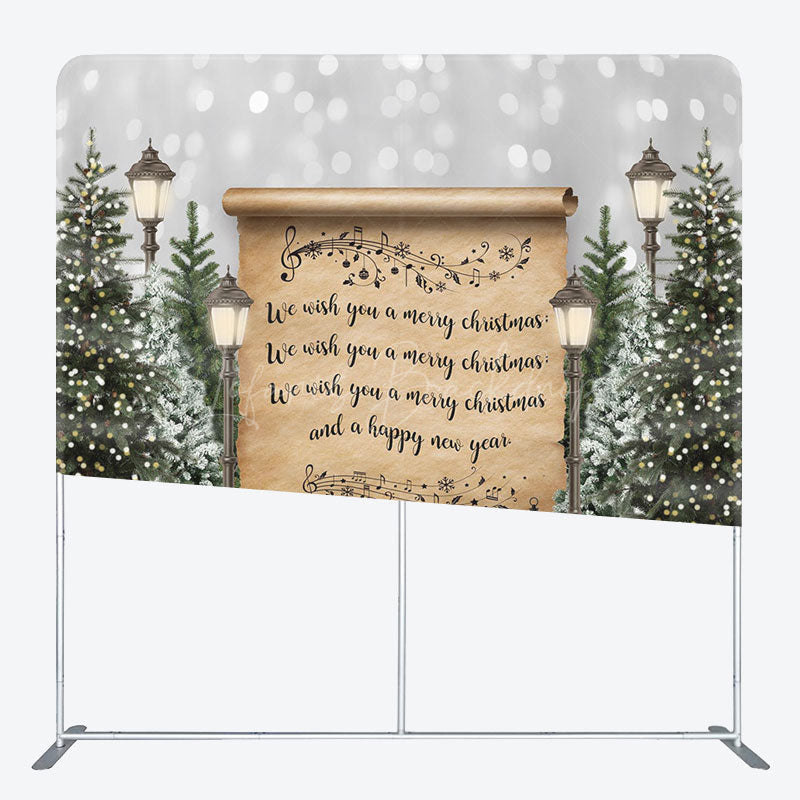 Lofaris Lights Tree Snow Bokeh Double-Sided Square Backdrop