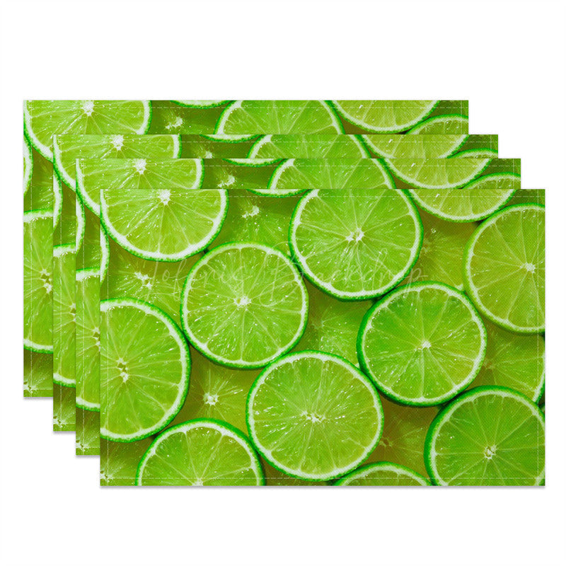 Lofaris Lime Slices Fruit Set of 4 Placemats For Dining