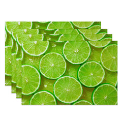 Lofaris Lime Slices Fruit Set of 4 Placemats For Dining