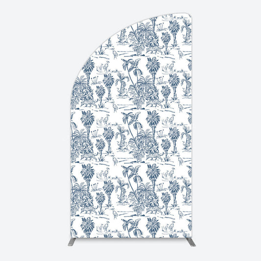 Lofaris Line Trees Wetland Animals Birthday Half Moon Arch Backdrop