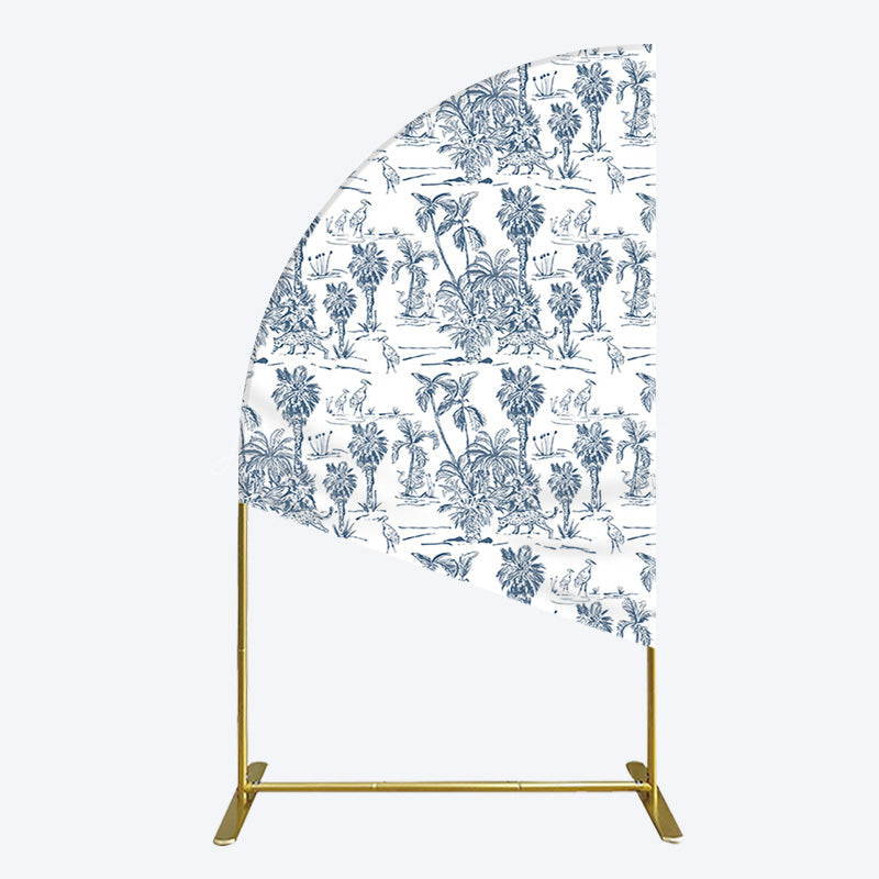 Lofaris Line Trees Wetland Animals Birthday Half Moon Arch Backdrop