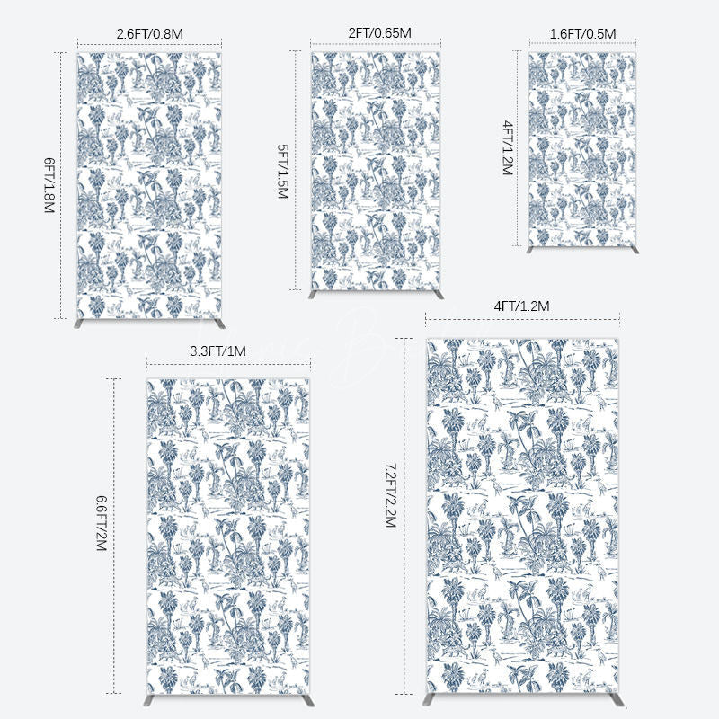 Lofaris Line Trees Wetland Animals Birthday Rectangle Backdrop