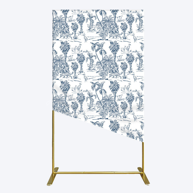 Lofaris Line Trees Wetland Animals Birthday Rectangle Backdrop