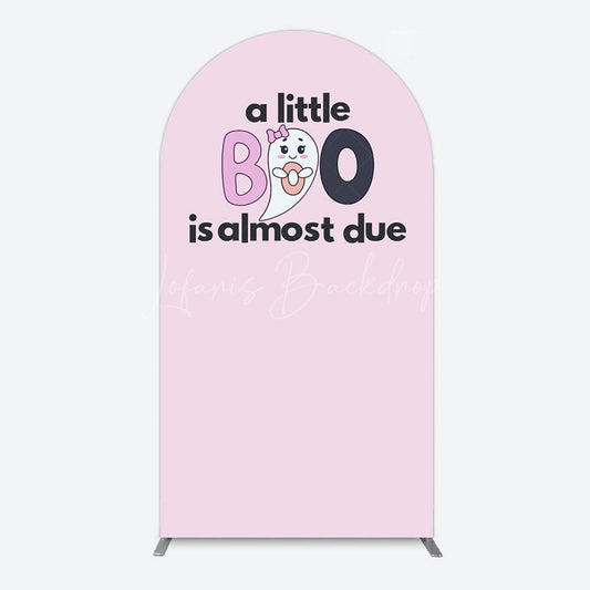 Lofaris Little Boo Almost Due Pink Baby Shower Arch Backdrop