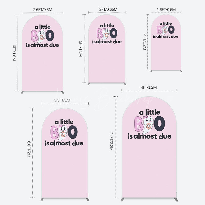 Lofaris Little Boo Almost Due Pink Baby Shower Arch Backdrop