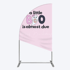 Lofaris Little Boo Almost Due Pink Baby Shower Half Moon Arch Backdrop