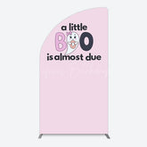 Lofaris Little Boo Almost Due Pink Baby Shower Half Moon Arch Backdrop