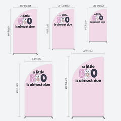 Lofaris Little Boo Almost Due Pink Baby Shower Half Moon Arch Backdrop