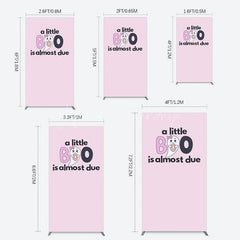 Lofaris Little Boo Almost Due Pink Baby Shower Rectangle Backdrop