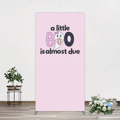 Lofaris Little Boo Almost Due Pink Baby Shower Rectangle Backdrop