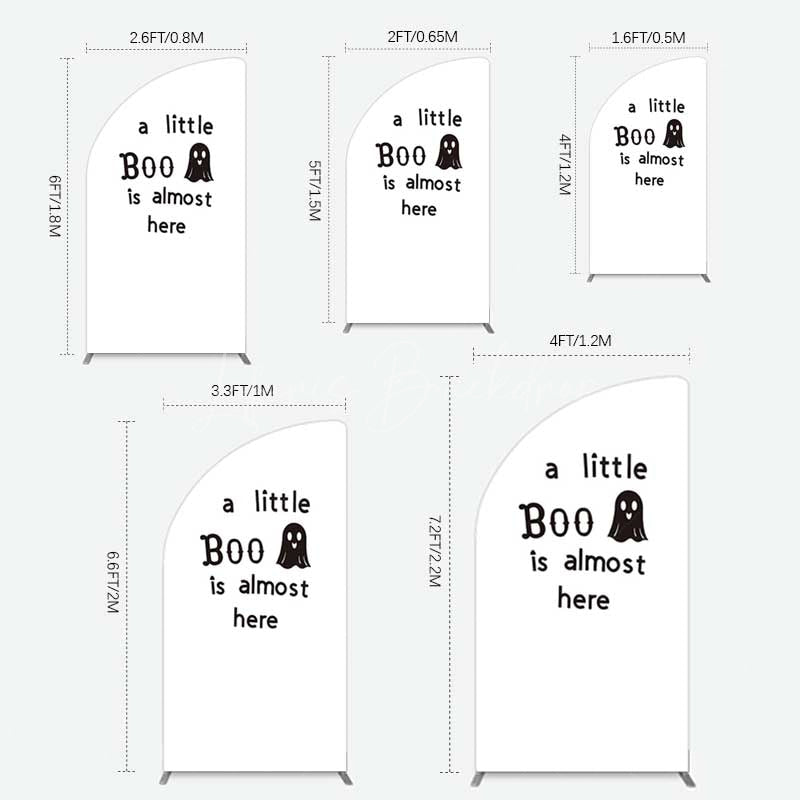 Lofaris Little Boo Almost Here Baby Shower Half Moon Arch Backdrop