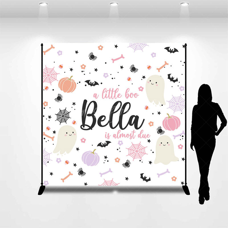 Lofaris Little Boo Halloween Custom Name Baby Shower Backdrop