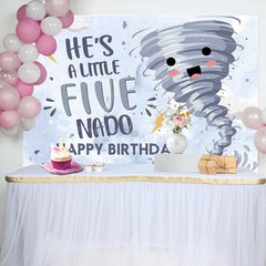 Lofaris Little Five Nado Typhoon Day Happy Birthday Backdrop