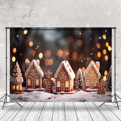 Lofaris Little Gingerbread House Bokeh Christmas Backdrop