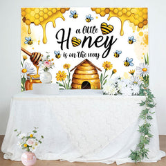 Lofaris Little Honey Is On The Way Cute Baby Shower Backdrop