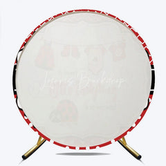 Lofaris Little Ladybug Round Backdrop Red Polka Dot and Bug Clothing Baby Shower Decoration