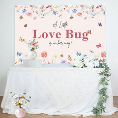 Lofaris Little Love Bug Spring Wildflower Baby Shower Backdrop