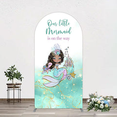 Lofaris Little Mermaid Aqua Green Baby Shower Arch Backdrop