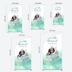 Lofaris Little Mermaid Aqua Green Baby Shower Half Moon Arch Backdrop