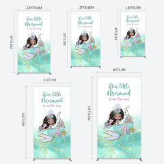 Lofaris Little Mermaid Aqua Green Baby Shower Rectangle Backdrop