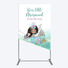 Lofaris Little Mermaid Aqua Green Baby Shower Rectangle Backdrop