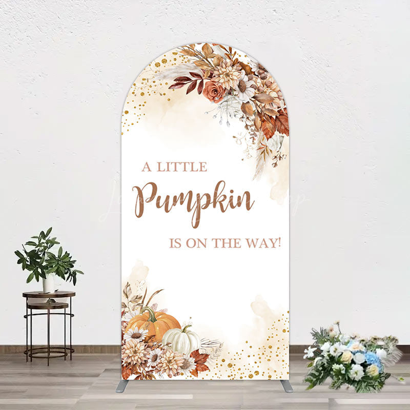 Lofaris Little Pumpkin Boho Floral Baby Shower Arch Backdrop