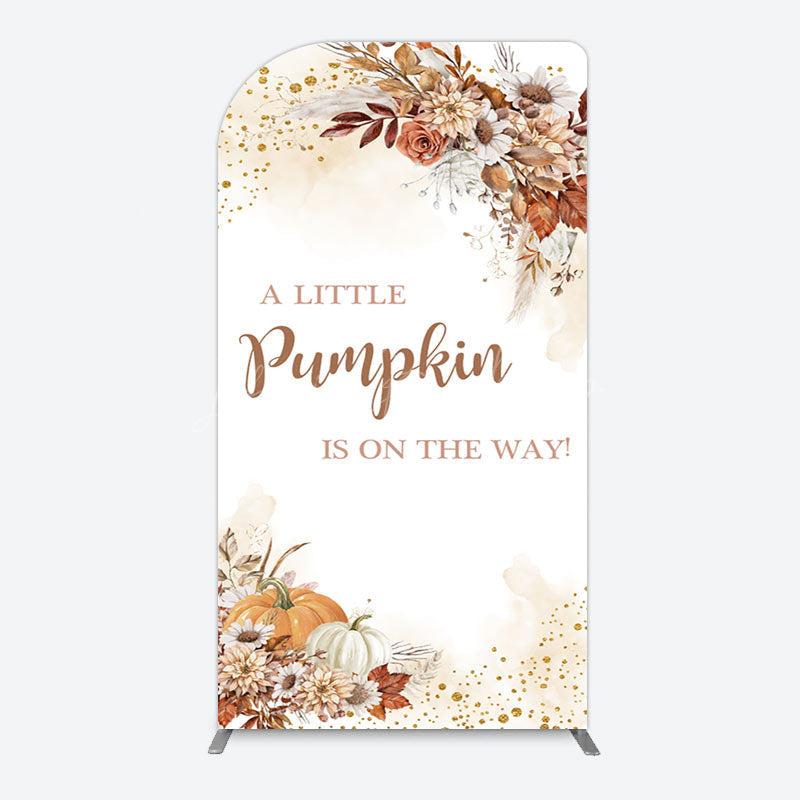 Lofaris Little Pumpkin Boho Floral Baby Shower Arch Backdrop