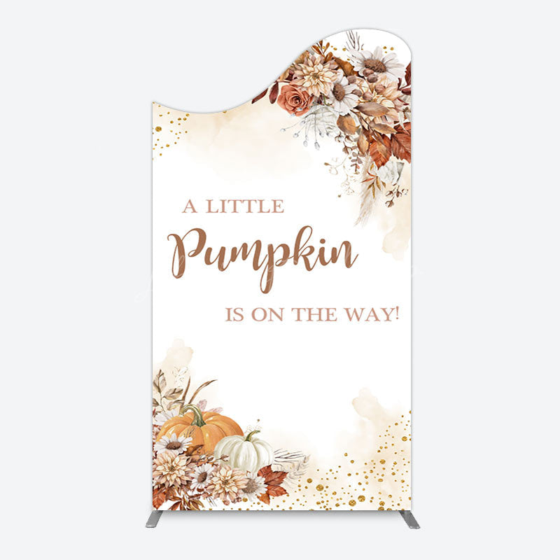 Lofaris Little Pumpkin Boho Floral Baby Shower Arch Backdrop