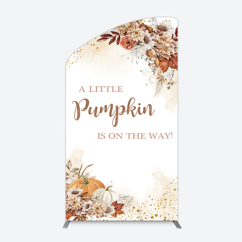 Lofaris Little Pumpkin Boho Floral Baby Shower Arch Backdrop