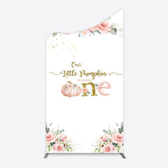 Lofaris Little Pumpkin Pink Floral 1st Birthday Arch Backdrop