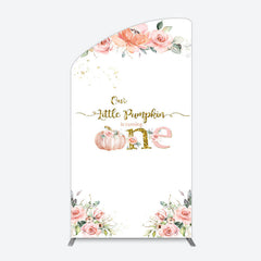 Lofaris Little Pumpkin Pink Floral 1st Birthday Arch Backdrop