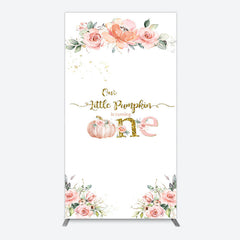 Lofaris Little Pumpkin Pink Floral 1st Birthday Arch Backdrop