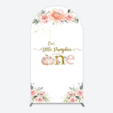 Lofaris Little Pumpkin Pink Floral 1st Birthday Arch Backdrop