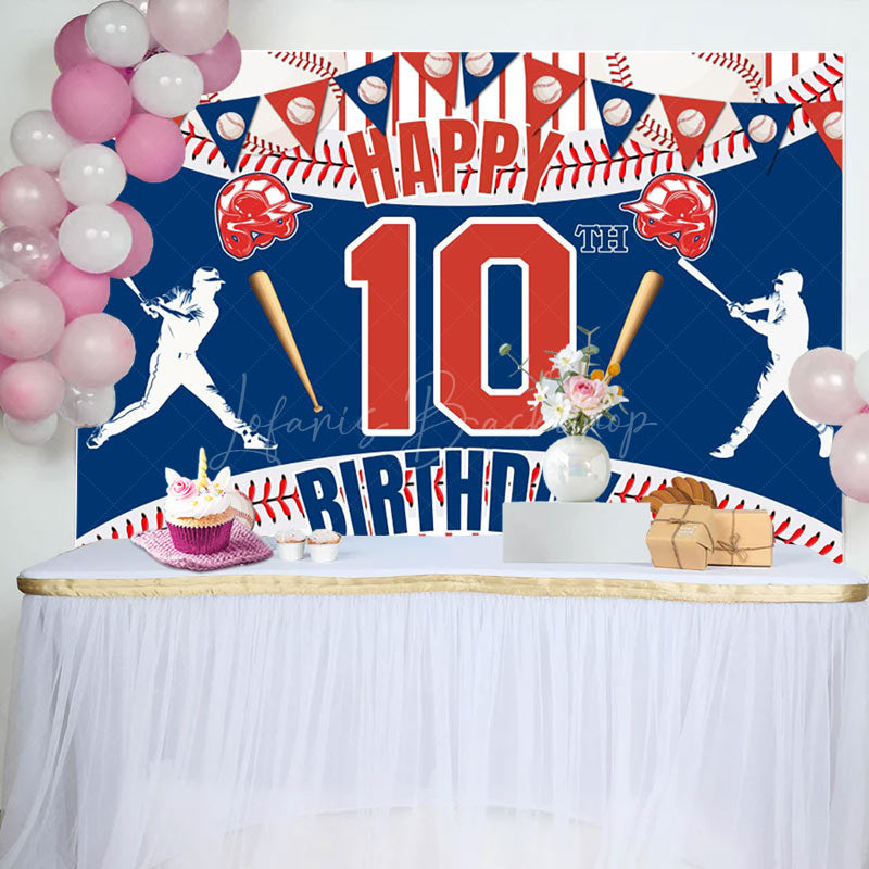 Lofaris Lively Baseball Theme 10Th Birthday Dynamic Backdrop
